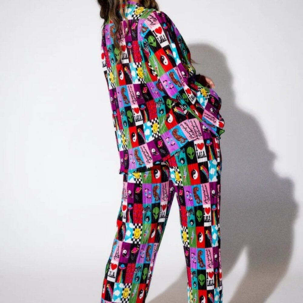 Patchwork Print Plisse Set - Picture 7 of 15